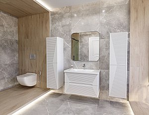 Тумба с раковиной Caprigo Modo-Terza 80 с интегрированной ручкой, бланж для ванной в интернет-магазине Sanbest