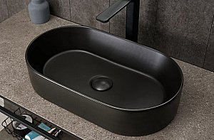 Раковина накладная Gid Lago 52,5 N9020bg 53379 черная графит купить в интернет-магазине Sanbest