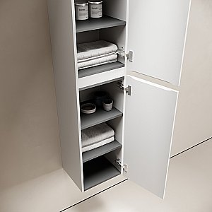 Шкаф-пенал подвесной Sancos Code PCD35W белый для ванной в интернет-магазине сантехники Sanbest