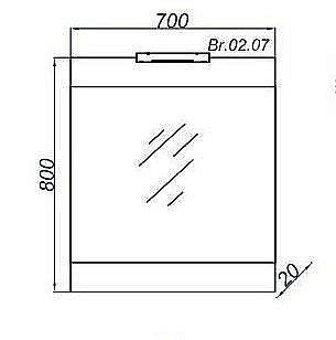 Зеркало Aqwella Бриг 70 дуб седой в ванную от интернет-магазине сантехники Sanbest
