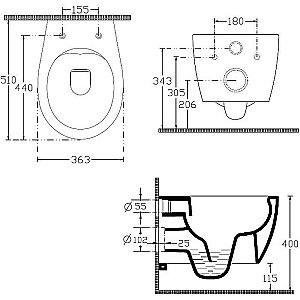 Унитаз Allen Brau Fantasy 4.11004.31 безободковый, с крышкой микролифт, черный купить в интернет-магазине Sanbest