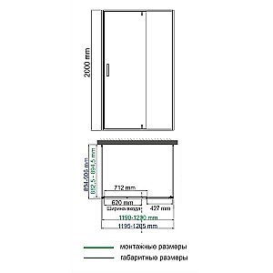 Душевой уголок WasserKRAFT Elbe 74P 74P21 120х90 профиль черный матовый/стекло прозрачное купить в интернет-магазине Sanbest