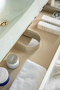 Консоль с раковиной и столешницей Armadi Art LUCIDO WHITE 100 жемчужный белый для ванной в интернет-магазине сантехники Sanbest