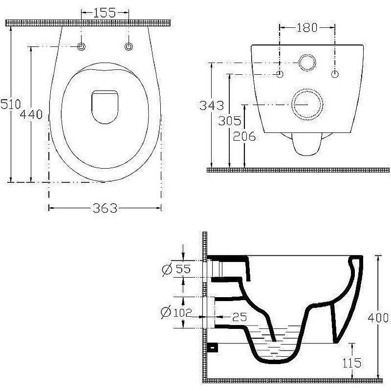 Унитаз Allen Brau Fantasy 4.11004.31 безободковый, с крышкой микролифт, черный купить в интернет-магазине Sanbest