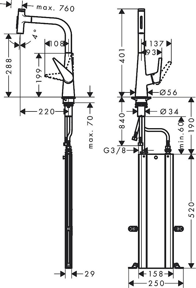 Смеситель для кухни Hansgrohe Talis Select M51 300 73867000 купить в интернет-магазине сантехники Sanbest