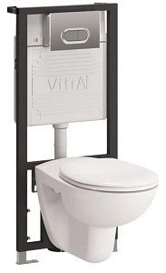 Унитаз подвесной Vitra Normus 9773B003-7203 с инсталляцией, с крышкой, белый купить в интернет-магазине Sanbest