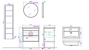 Тумба с раковиной Aqwella Fargo T7/DB для ванной в интернет-магазине Sanbest