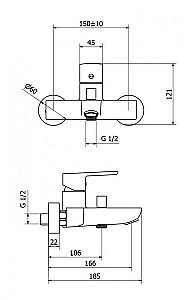 Смеситель для ванны Cezares FLORIAN-VM купить в интернет-магазине сантехники Sanbest