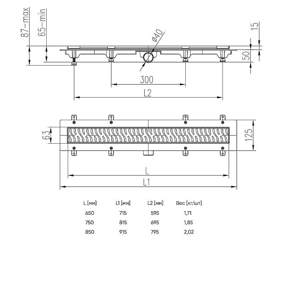 Душевой лоток Veconi Line Black V650LB купить в интернет-магазине Sanbest