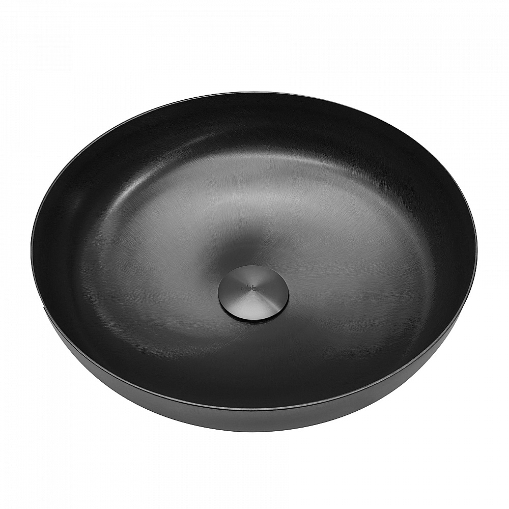 Раковина накладная ABBER Wasser Kreis 40 AF2412MB черная матовая купить в интернет-магазине Sanbest