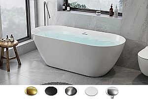 Акриловая ванна Royal Bath Pafos RB611701 175х75 Белая/Фурнитура Хром купить в интернет-магазине Sanbest