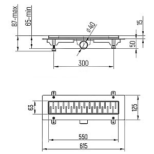 Душевой лоток PAINI Medium CH550MC 55 черный матовый купить в интернет-магазине Sanbest
