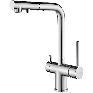 Смеситель для кухни Paulmark Serpentine Se213222-BS брашированная сталь купить в интернет-магазине сантехники Sanbest