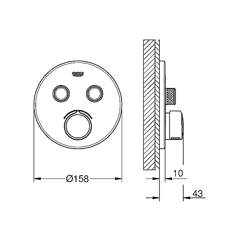 Смеситель для душа Grohe Grohtherm SmartControl 29145000 хром купить в интернет-магазине сантехники Sanbest