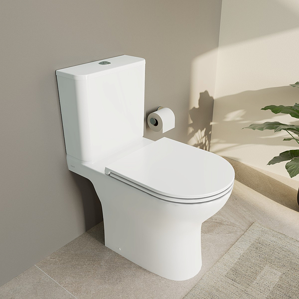 Унитаз-компакт VitrA M50 9889B003-7200 безободковый, смыв торнадо, с бачком, с сиденьем микролифт, белый купить в интернет-магазине Sanbest