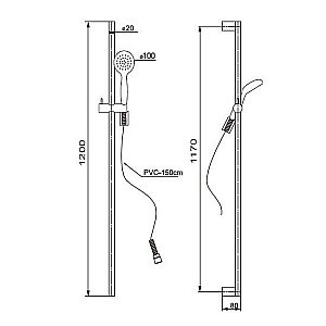 Душевой гарнитур Paini Catania CTCR121L12 хром купить в интернет-магазине сантехники Sanbest