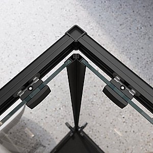 Душевой уголок BelBagno LUCE-A-2 90х90 стекло прозрачное/профиль черный купить в интернет-магазине Sanbest