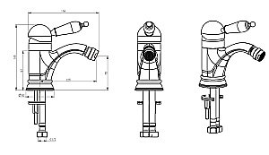 Смеситель для биде Boheme Tradizionale Nero 256 купить в интернет-магазине сантехники Sanbest