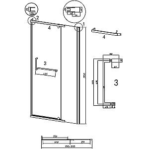 Душевая дверь Grossman Pragma 100 100.K33.03.100.21.00 стекло прозрачное/профиль черный матовый купить в интернет-магазине Sanbest