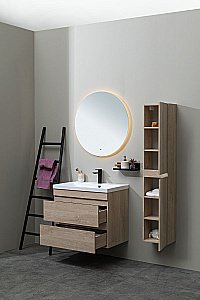 Тумба с раковиной Aquanet Нота New 334199 90 дуб светлый для ванной в интернет-магазине Sanbest