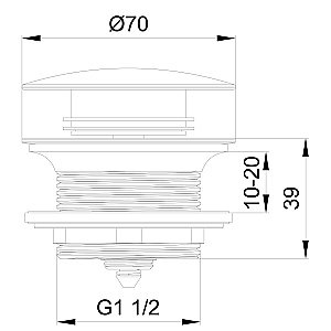 Донный клапан для ванны WONZON & WOGHAND, Брашированный никель (WW-SS105-BN) купить в интернет-магазине сантехники Sanbest