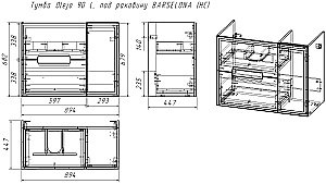 Тумба с раковиной Taliente Olejo 90 белый глянцевый для ванной в интернет-магазине Sanbest