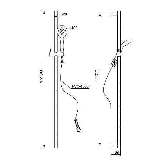 Душевой гарнитур Paini Catania CTCR121L12 хром купить в интернет-магазине сантехники Sanbest