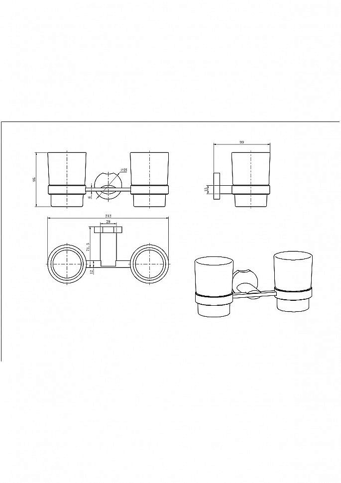 Стакан для зубных щеток CeramaLux Loft 53903 хром купить в интернет-магазине сантехники Sanbest