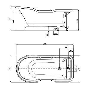 Ванна Migliore IMPERO PODIUM 25813 180х87 белая,золото купить в интернет-магазине Sanbest