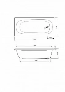 Ванна акриловая Cezares PIAVE-150-70-42-W37 купить в интернет-магазине Sanbest