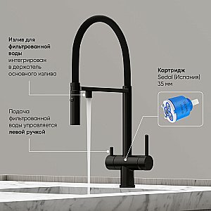 Смеситель для кухни Sancos Imola SC4010MB черный матовый купить в интернет-магазине сантехники Sanbest