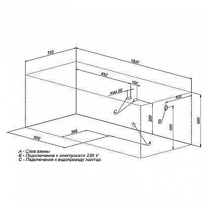 Акриловая ванна Aquanet Amelia 210617 180x80  с к/с купить в интернет-магазине Sanbest