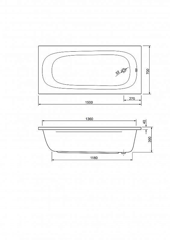 Ванна акриловая Cezares PIAVE-150-70-42-W37 купить в интернет-магазине Sanbest
