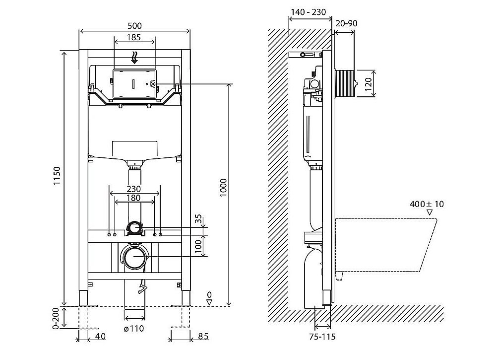 Инсталляция для унитаза BelBagno BB001-120 купить в интернет-магазине сантехники Sanbest