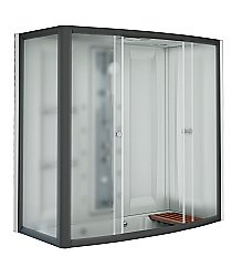 Душевое ограждение Радомир Элис 168х85 профиль черный/стекла матовые, правое купить в интернет-магазине сантехники Sanbest