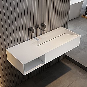 Тумба с раковиной ABBER Stein AS2640-1.2 L/R 120 белая матовая для ванной в интернет-магазине Sanbest