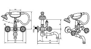 Смеситель для ванны Boheme Brillante Presente 353 купить в интернет-магазине сантехники Sanbest