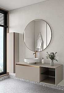 Пенал Armadi Art QUATRO CASHMERE профиль MATT GOLD для ванной в интернет-магазине сантехники Sanbest