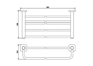 Полотенцедержатель с полкой WONZON & WOGHAND, Темный графит (WW-V1901-GM) купить в интернет-магазине сантехники Sanbest