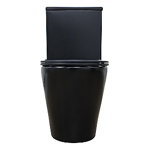 Унитаз напольный Azario Black Queen AZ-8380 черный матовый, безободковый, с бачком, с крышкой микролифт купить в интернет-магазине Sanbest