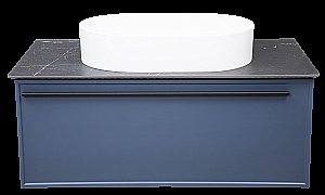 Тумба с раковиной LA FENICE Elba Blu Grigio 90 синяя/столешница черная для ванной в интернет-магазине Sanbest