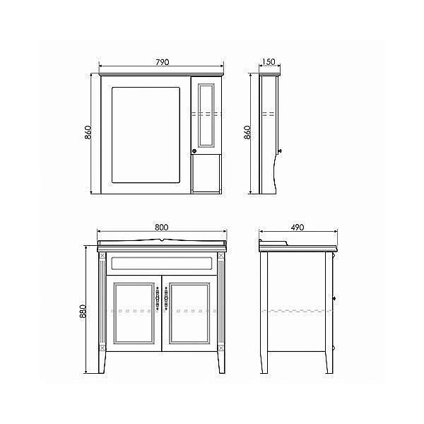 Тумба с раковиной Comforty Палермо 80 для ванной в интернет-магазине Sanbest