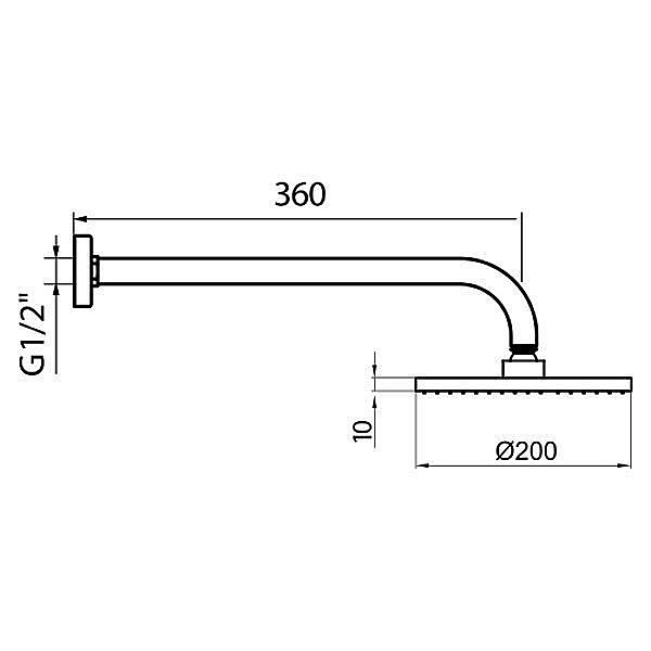 Верхний душ Webert Comfort AC0013015METAL купить в интернет-магазине сантехники Sanbest