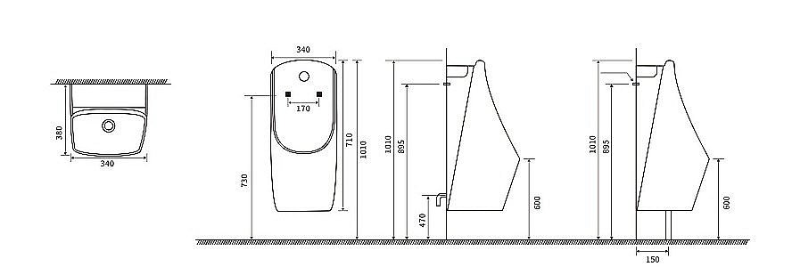 Писсуар CeramaLux X577S слив в пол купить в интернет-магазине Sanbest