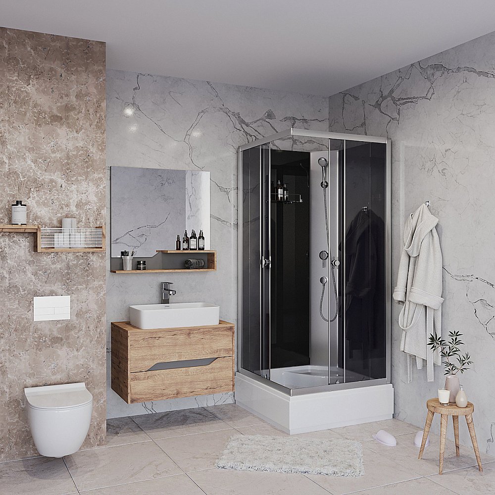 Душевая кабина Niagara Eco E90/26Q/TN/BK 90х90 купить в интернет-магазине Sanbest