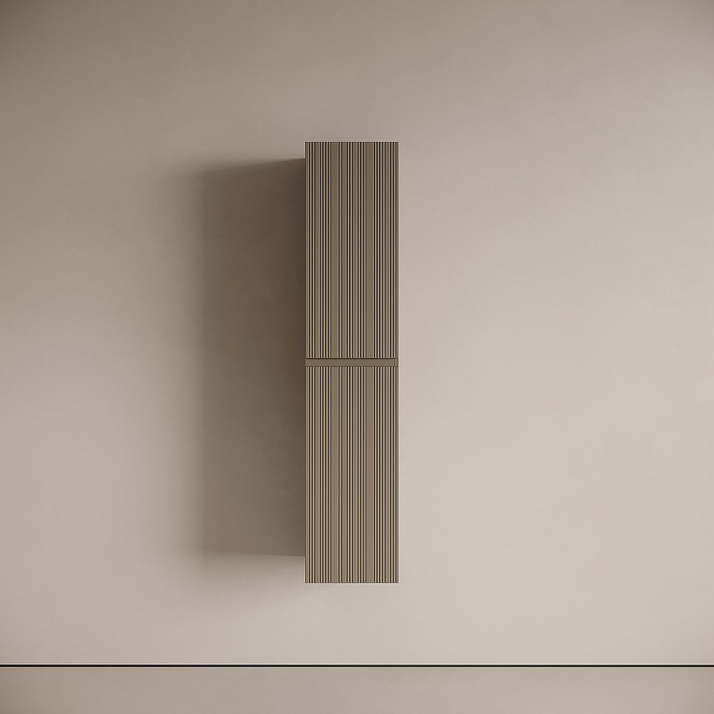 Шкаф-пенал подвесной Sancos Code PCD35GB серо-бежевый для ванной в интернет-магазине сантехники Sanbest