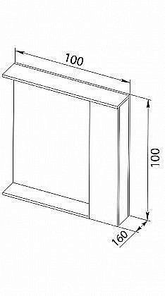 Зеркало-шкаф Mobiliario de Bano Imagen 100 в ванную от интернет-магазине сантехники Sanbest
