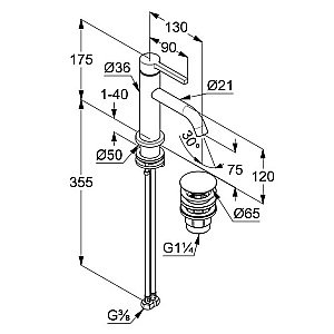 Смеситель для раковины KLUDI NOVA FONTE Pura 202663915 черный матовый купить в интернет-магазине сантехники Sanbest