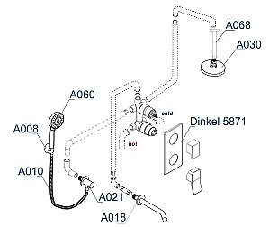 Душевая система WasserKRAFT Dinkel 5800 A175868 купить в интернет-магазине сантехники Sanbest