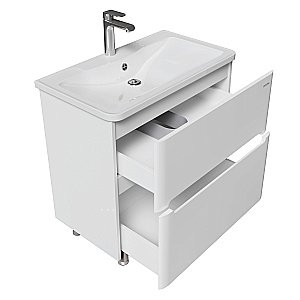 Тумба с раковиной напольная Grossman АДЕЛЬ-НОРМА 80 белая для ванной в интернет-магазине Sanbest